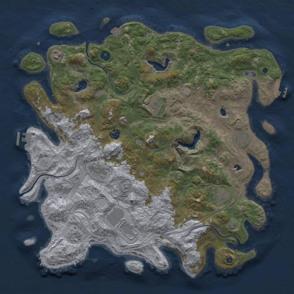 Rust Map: Procedural Map, Size: 4500, Seed: 2692375, 15 Monuments