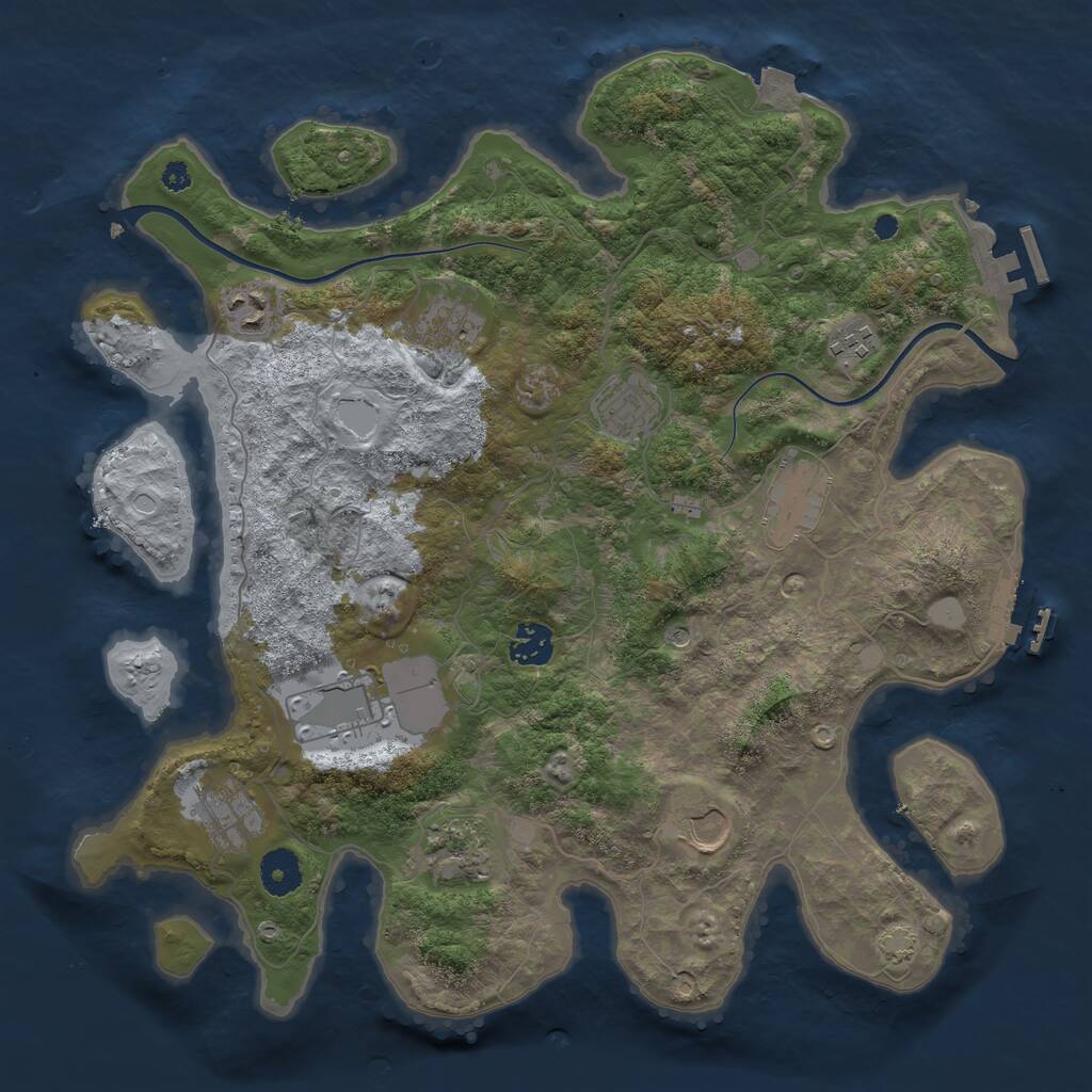 Rust Map: Procedural Map, Size: 3700, Seed: 290572512, 15 Monuments