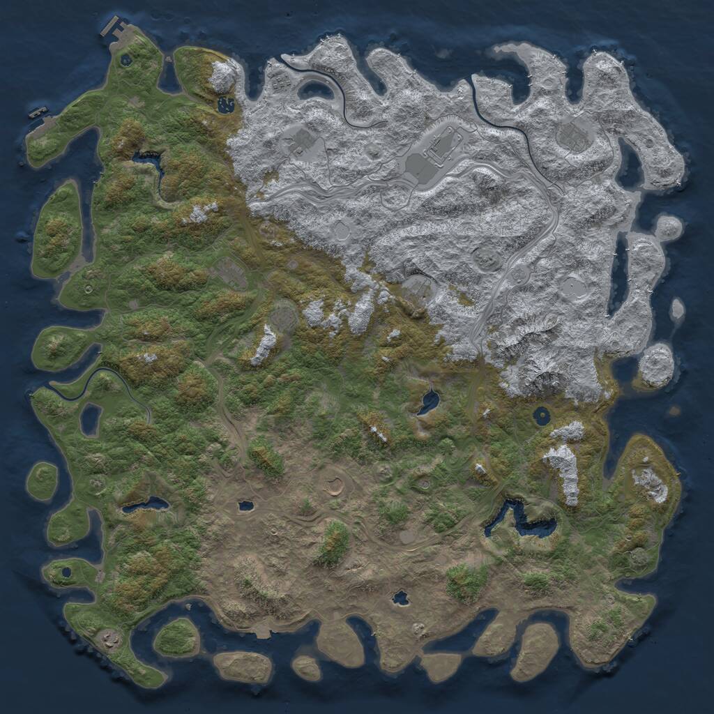 Rust Map: Procedural Map, Size: 6000, Seed: 26021985, 17 Monuments