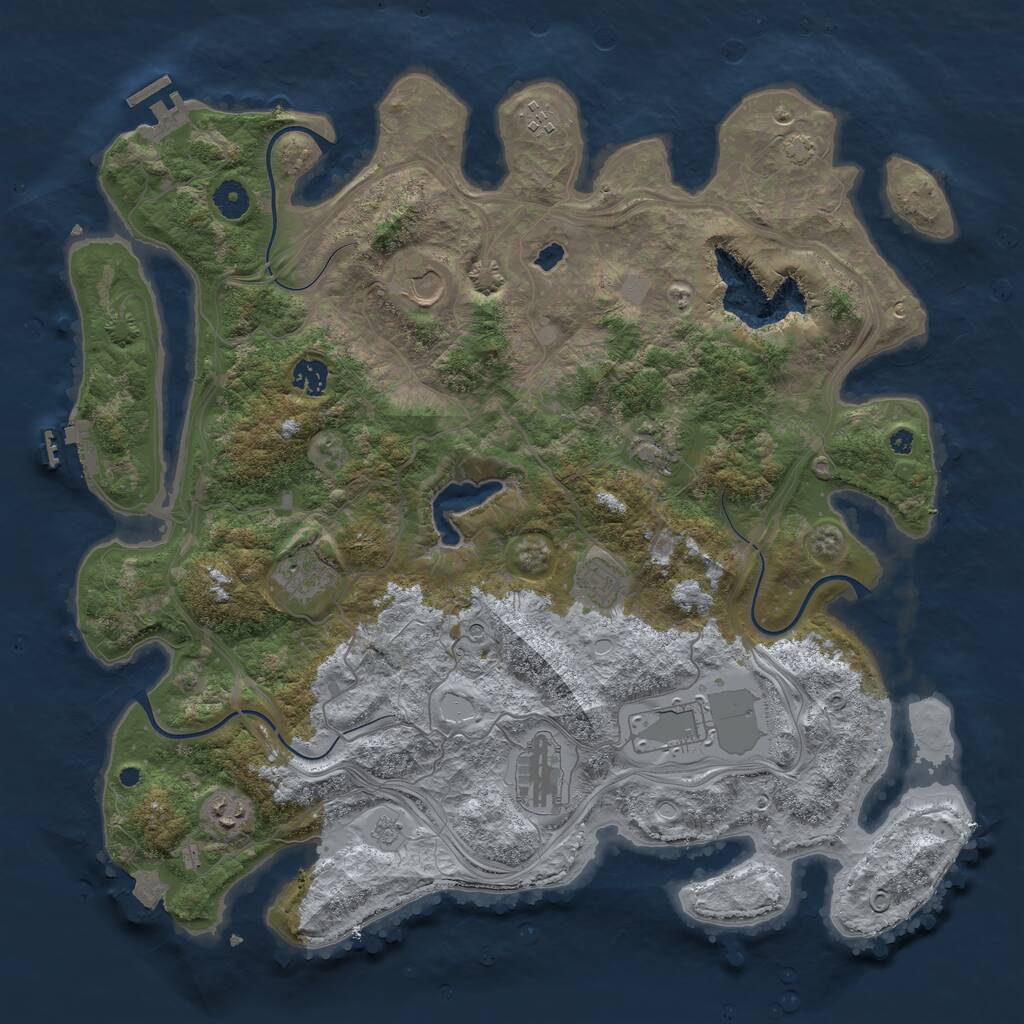 Rust Map: Procedural Map, Size: 4250, Seed: 594263436, 15 Monuments