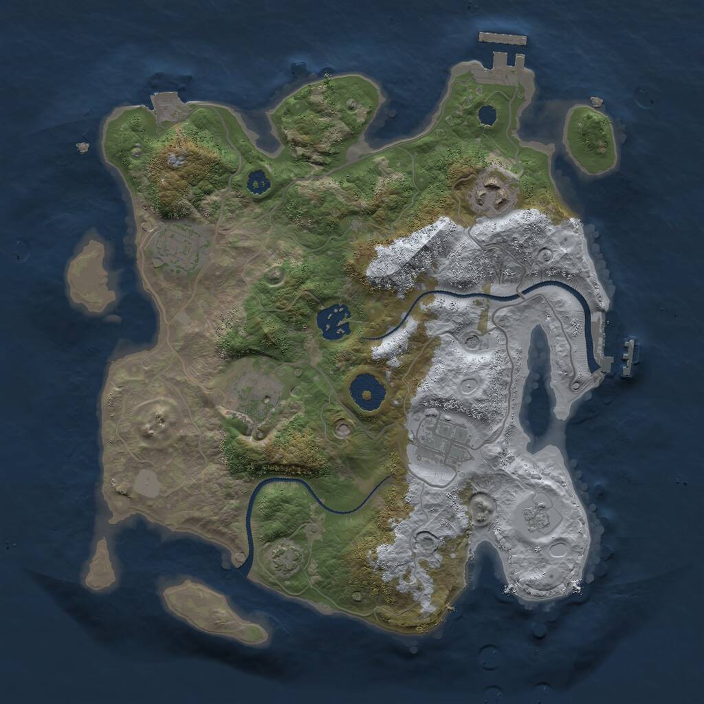 Rust Map: Procedural Map, Size: 3000, Seed: 56732678, 11 Monuments