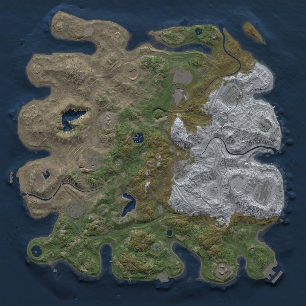 Rust Map: Procedural Map, Size: 4250, Seed: 29739679, 16 Monuments