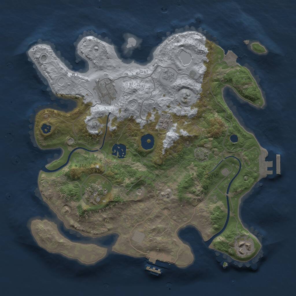 Rust Map: Procedural Map, Size: 3000, Seed: 561472819, 11 Monuments