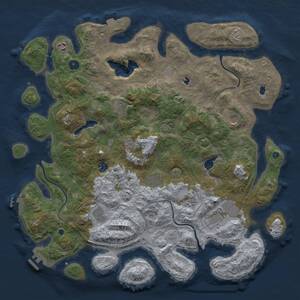 Thumbnail Rust Map: Procedural Map, Size: 4500, Seed: 1014620628, 15 Monuments