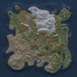 Thumbnail Rust Map: Procedural Map, Size: 3750, Seed: 1783627293, 16 Monuments