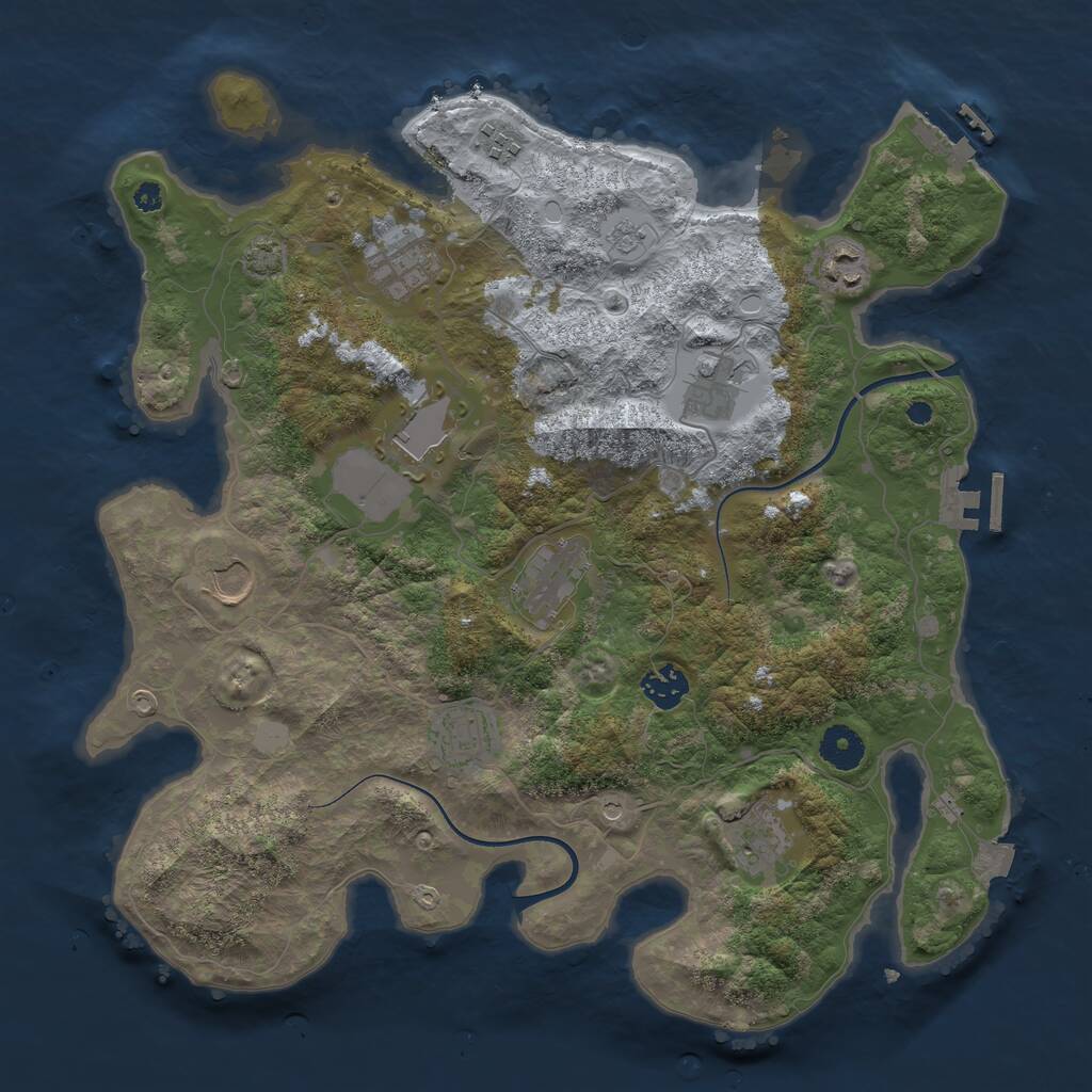 Rust Map: Procedural Map, Size: 3750, Seed: 1783627293, 16 Monuments