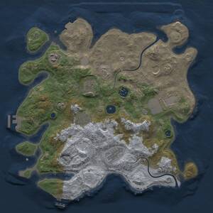 Thumbnail Rust Map: Procedural Map, Size: 3500, Seed: 187145077, 13 Monuments