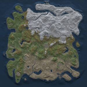 Thumbnail Rust Map: Procedural Map, Size: 4500, Seed: 1166148053, 15 Monuments