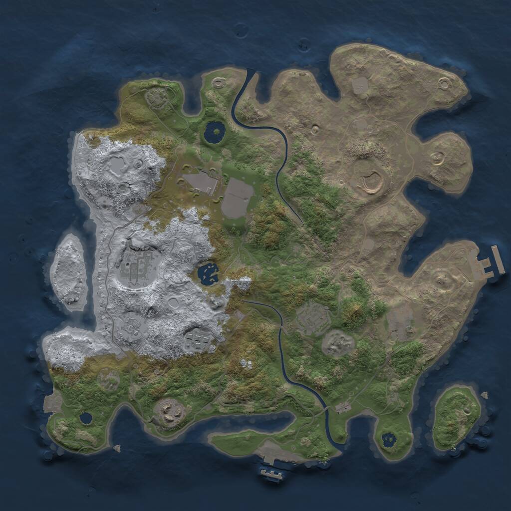 Rust Map: Procedural Map, Size: 3500, Seed: 122731187, 13 Monuments