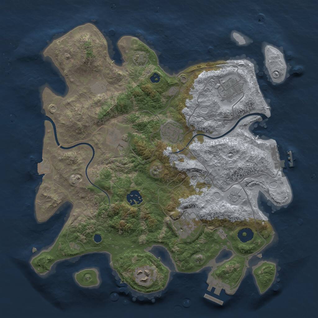 Rust Map: Procedural Map, Size: 3200, Seed: 49979, 12 Monuments
