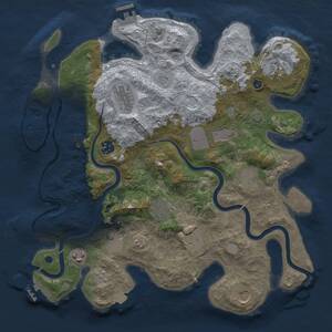 Thumbnail Rust Map: Procedural Map, Size: 3700, Seed: 1450751855, 17 Monuments