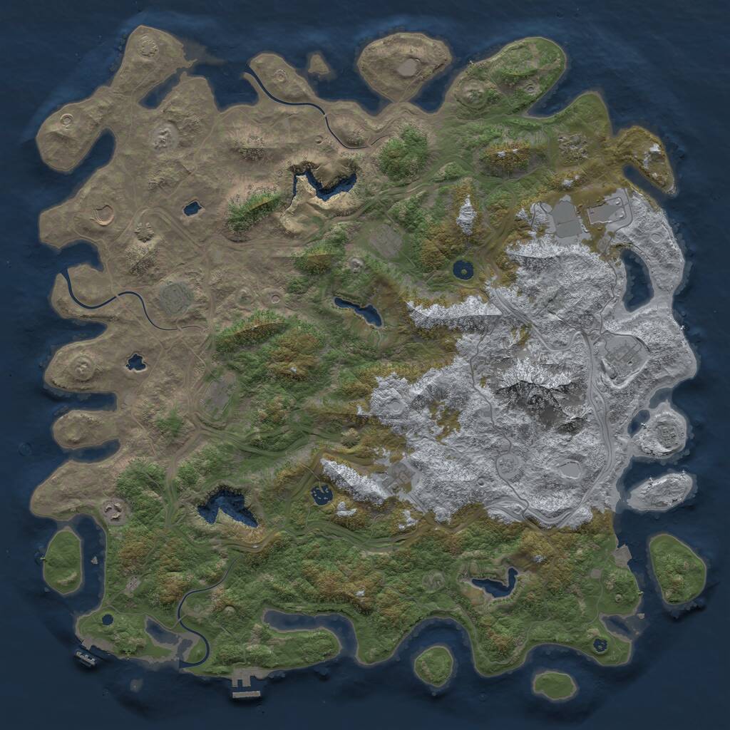 Rust Map: Procedural Map, Size: 5350, Seed: 1730854876, 17 Monuments