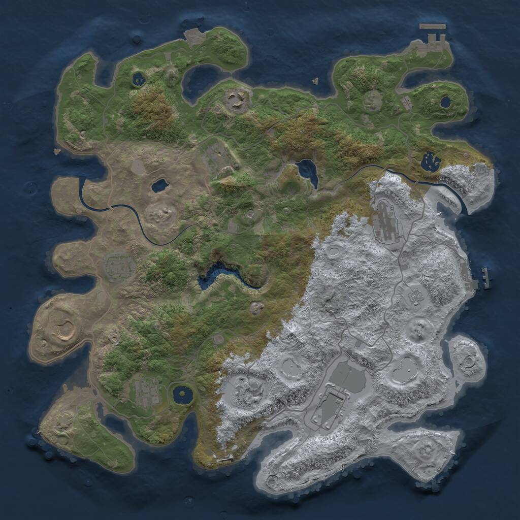 Rust Map: Procedural Map, Size: 4000, Seed: 1165122371, 15 Monuments