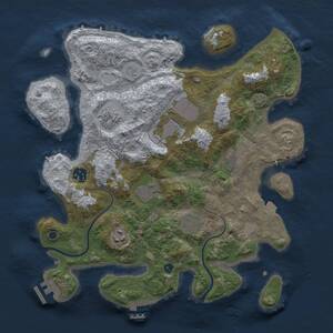 Thumbnail Rust Map: Procedural Map, Size: 3500, Seed: 336414240, 13 Monuments