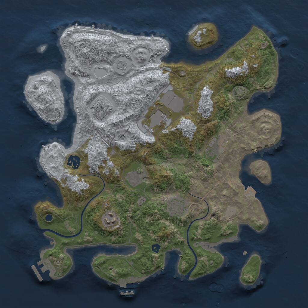 Rust Map: Procedural Map, Size: 3500, Seed: 336414240, 13 Monuments