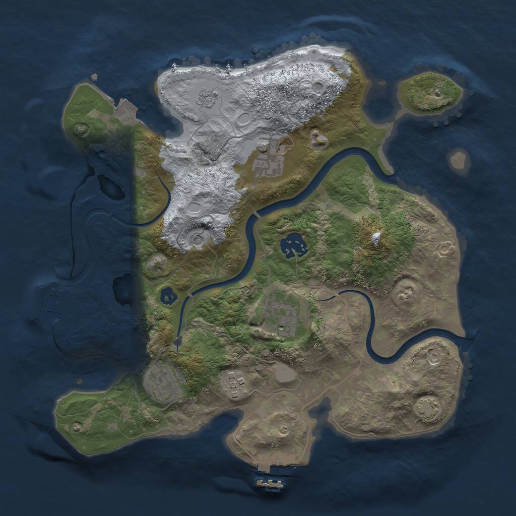 Rust Map: Procedural Map, Size: 3000, Seed: 711530927, 11 Monuments