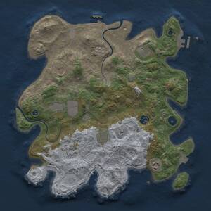 Thumbnail Rust Map: Procedural Map, Size: 3600, Seed: 990323, 14 Monuments