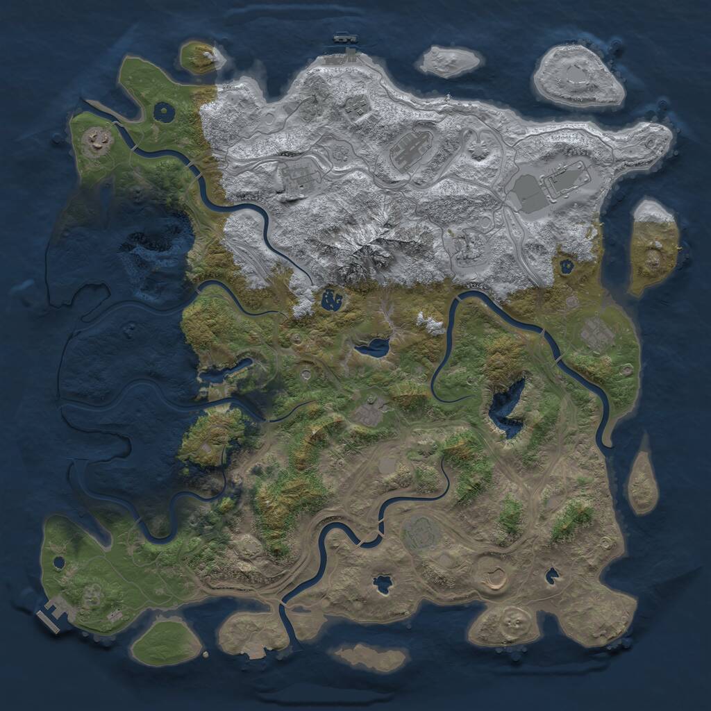 Rust Map: Procedural Map, Size: 5000, Seed: 554048996, 17 Monuments