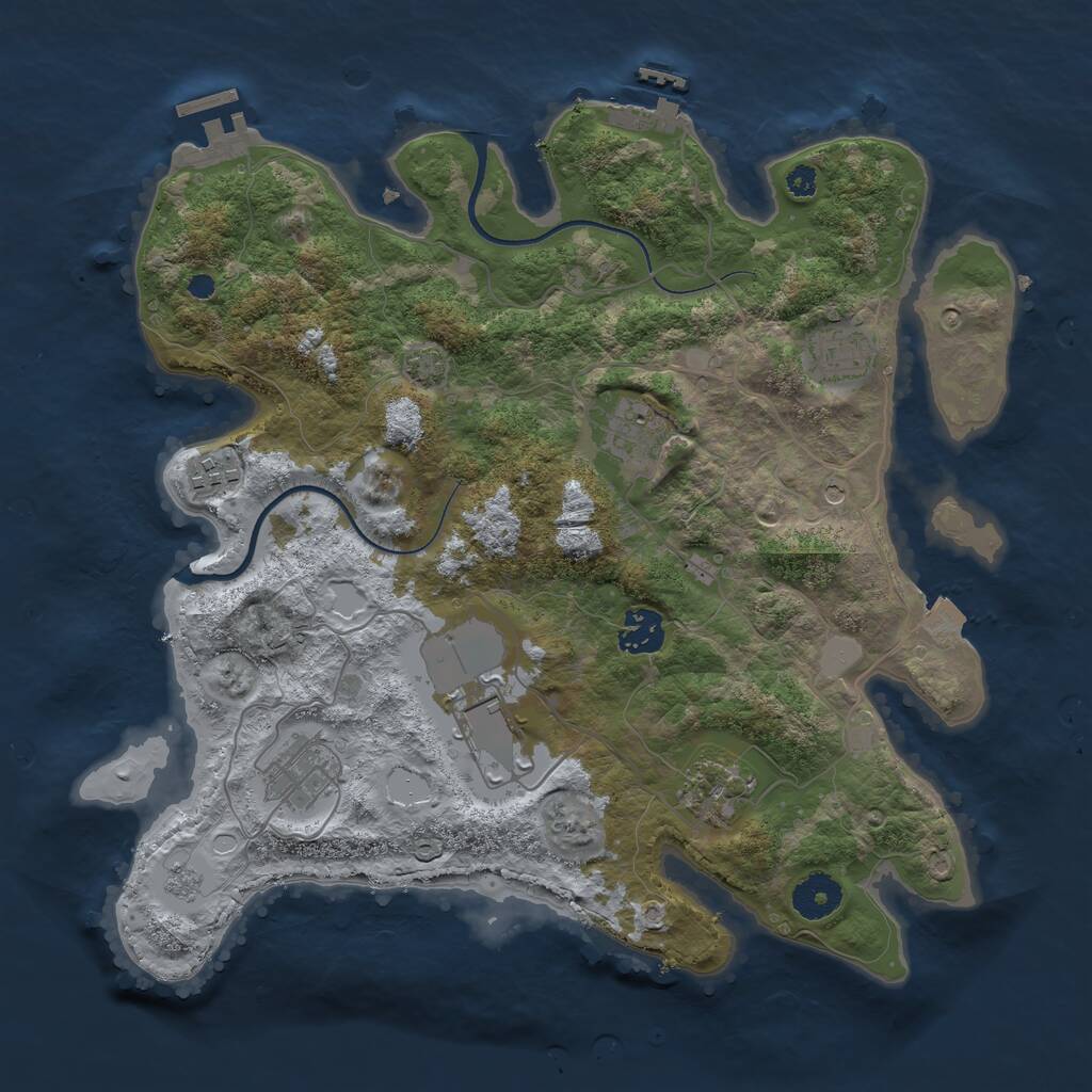 Rust Map: Procedural Map, Size: 3500, Seed: 1472287421, 13 Monuments