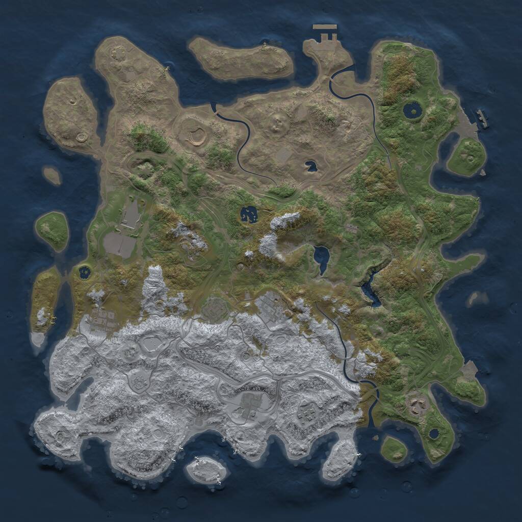 Rust Map: Procedural Map, Size: 4400, Seed: 579879917, 16 Monuments