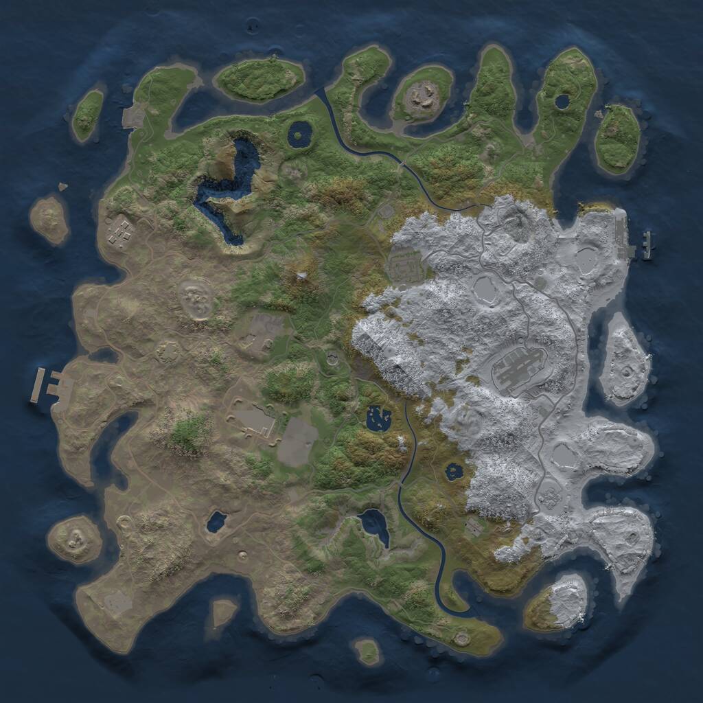 Rust Map: Procedural Map, Size: 4000, Seed: 559648914, 13 Monuments