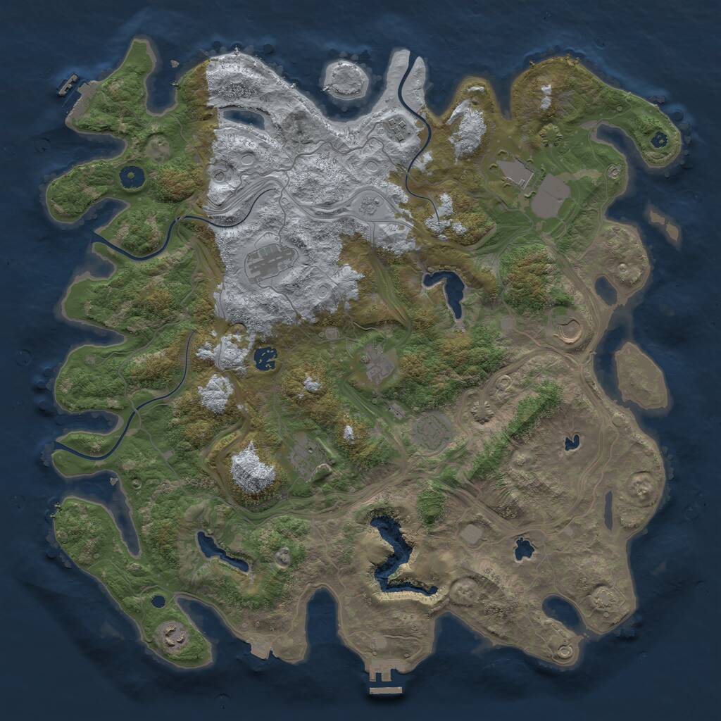 Rust Map: Procedural Map, Size: 4500, Seed: 969356157, 15 Monuments