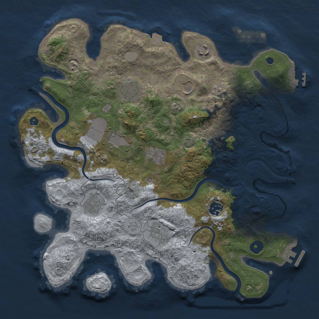 Rust Map: Procedural Map, Size: 3650, Seed: 35000, 15 Monuments