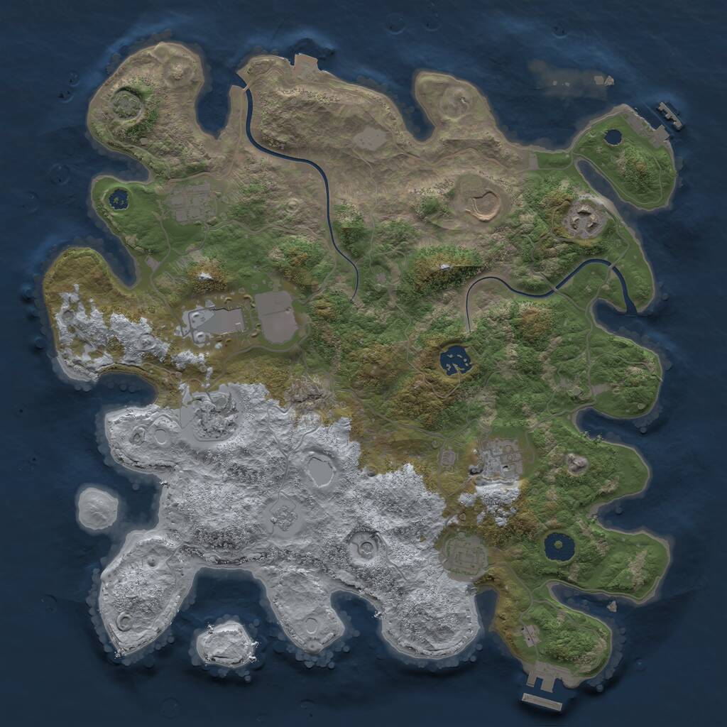 Rust Map: Procedural Map, Size: 3650, Seed: 35000, 14 Monuments