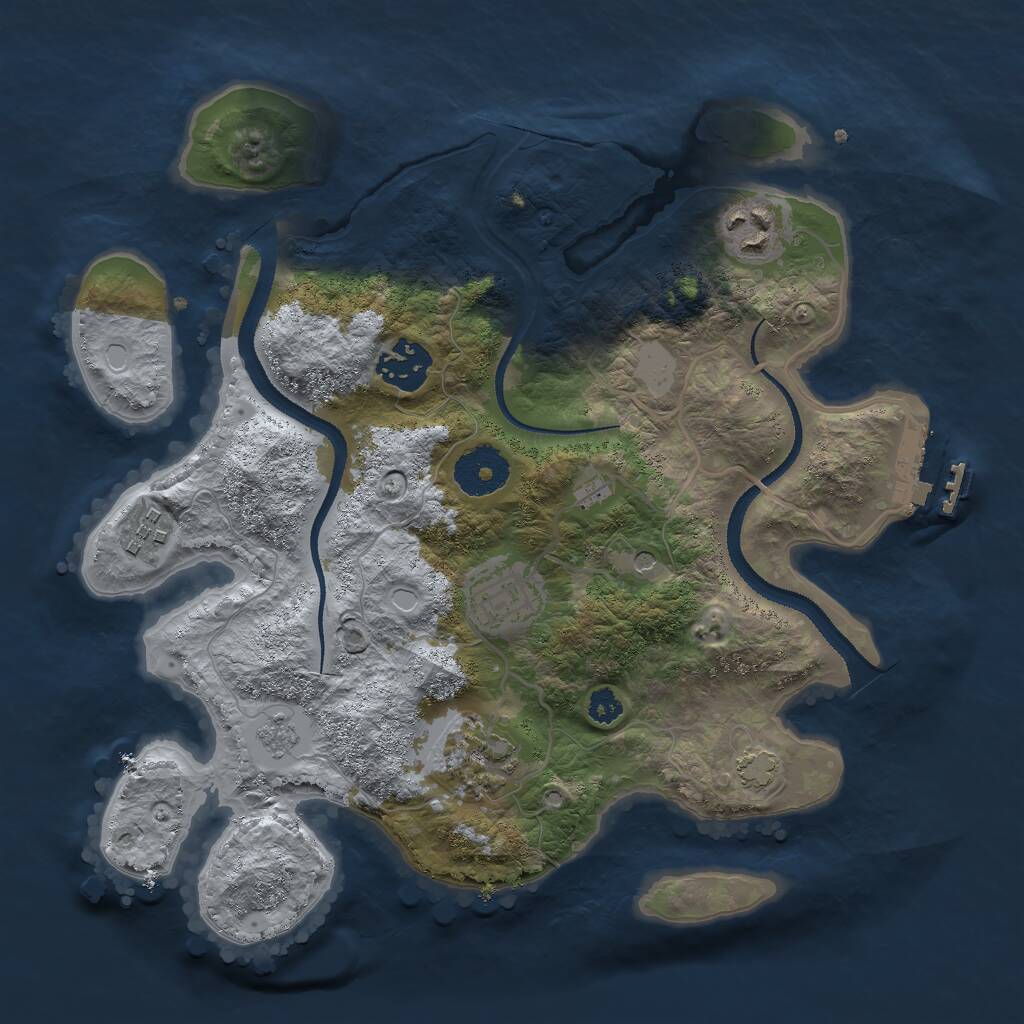 Rust Map: Procedural Map, Size: 3000, Seed: 334937801, 10 Monuments