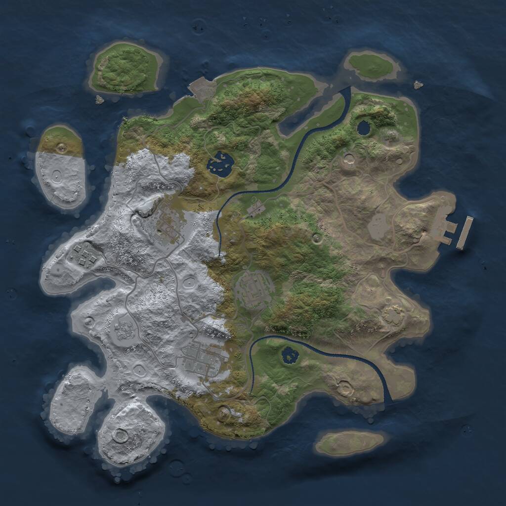 Rust Map: Procedural Map, Size: 3000, Seed: 334937801, 10 Monuments