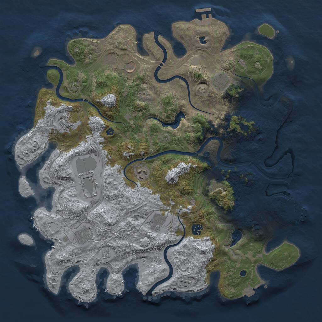 Rust Map: Procedural Map, Size: 4250, Seed: 689529901, 16 Monuments