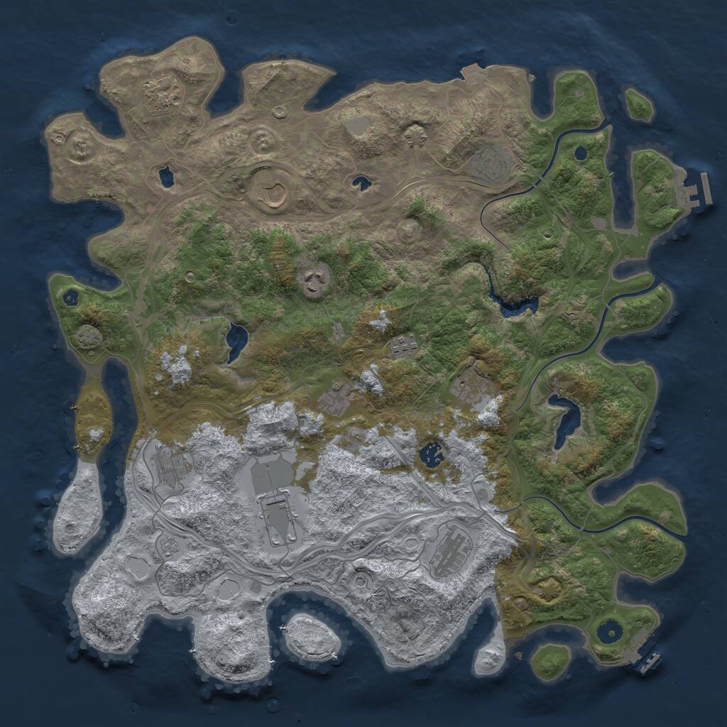 Rust Map: Procedural Map, Size: 4500, Seed: 30125, 17 Monuments