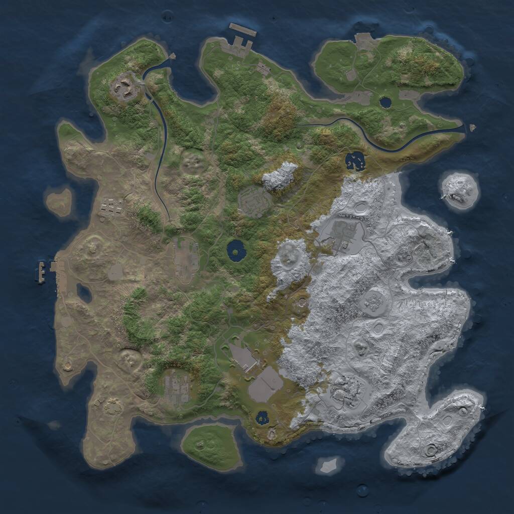 Rust Map: Procedural Map, Size: 3750, Seed: 1954490494, 15 Monuments