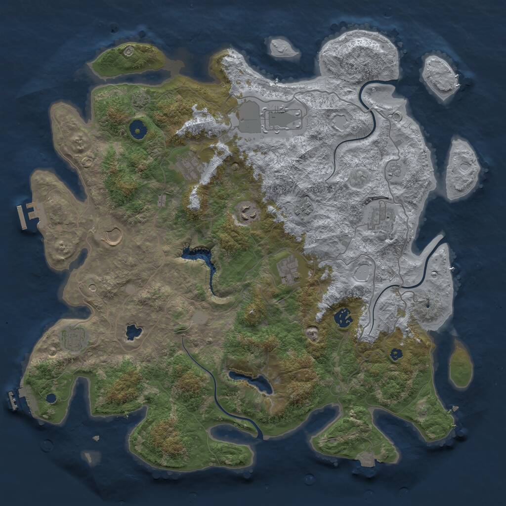 Rust Map: Procedural Map, Size: 4200, Seed: 1494764787, 15 Monuments