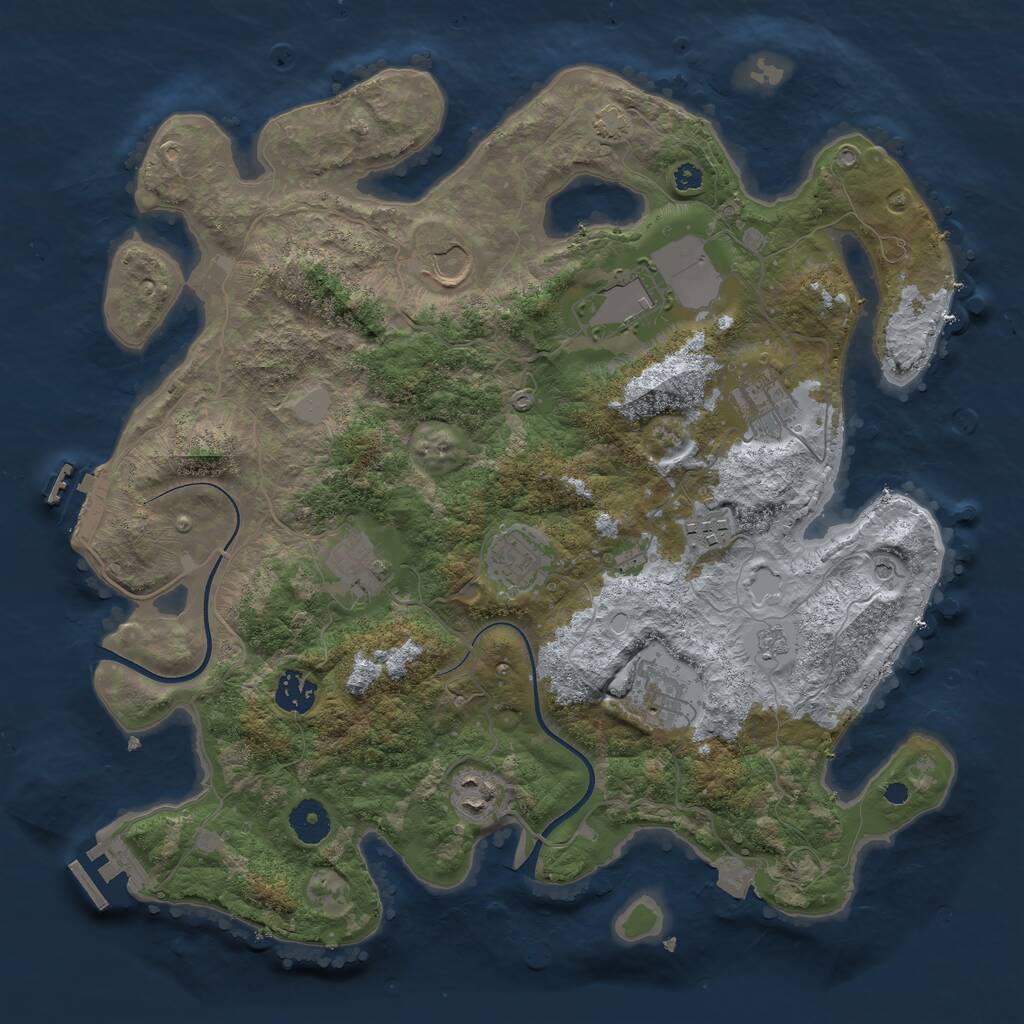 Rust Map: Procedural Map, Size: 3700, Seed: 702178268, 15 Monuments