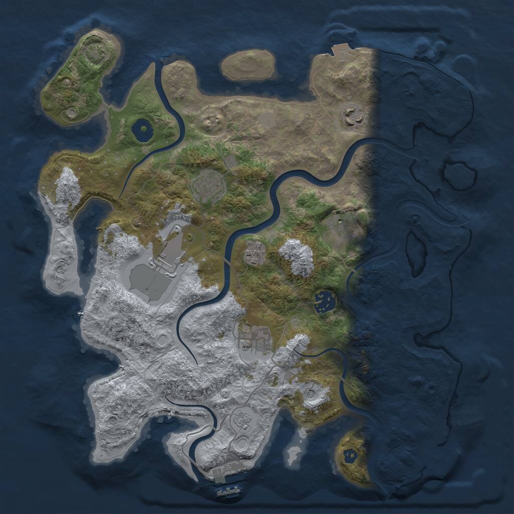 Rust Map: Procedural Map, Size: 3500, Seed: 560086700, 13 Monuments