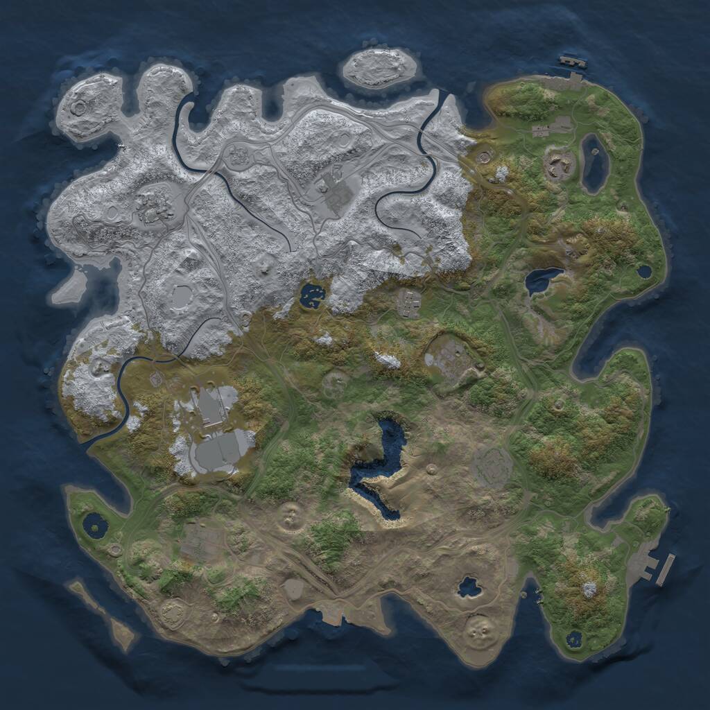 Rust Map: Procedural Map, Size: 4250, Seed: 11561, 15 Monuments