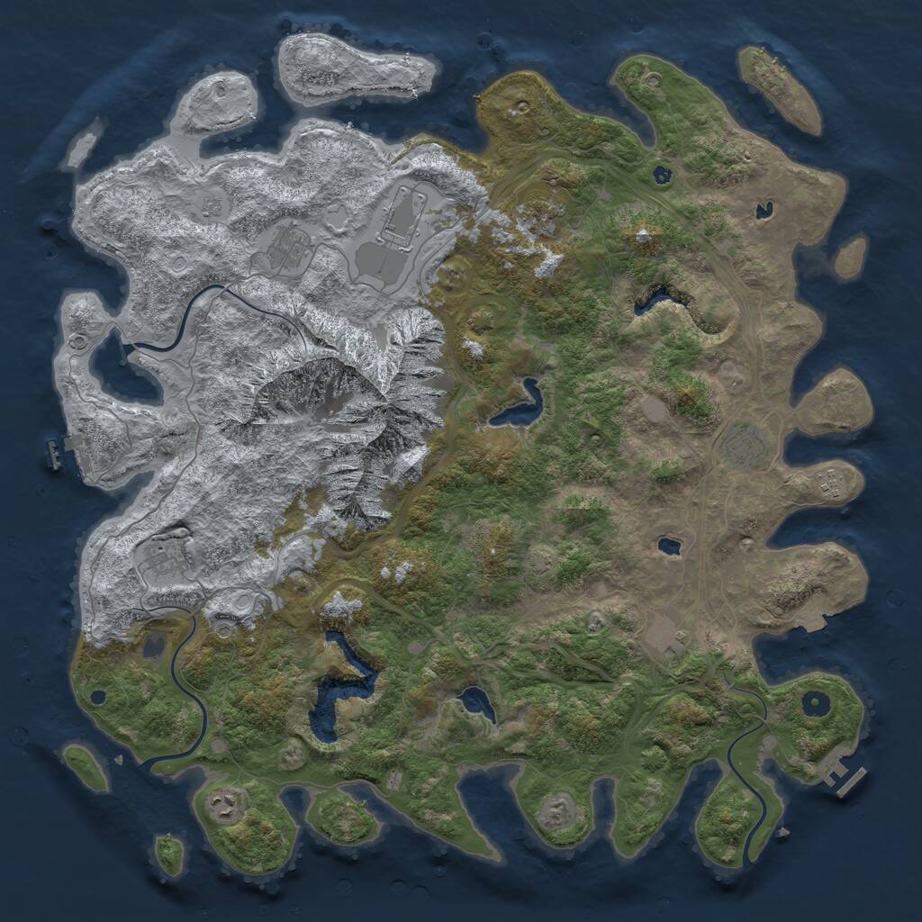 Rust Map: Procedural Map, Size: 5000, Seed: 413154653, 14 Monuments