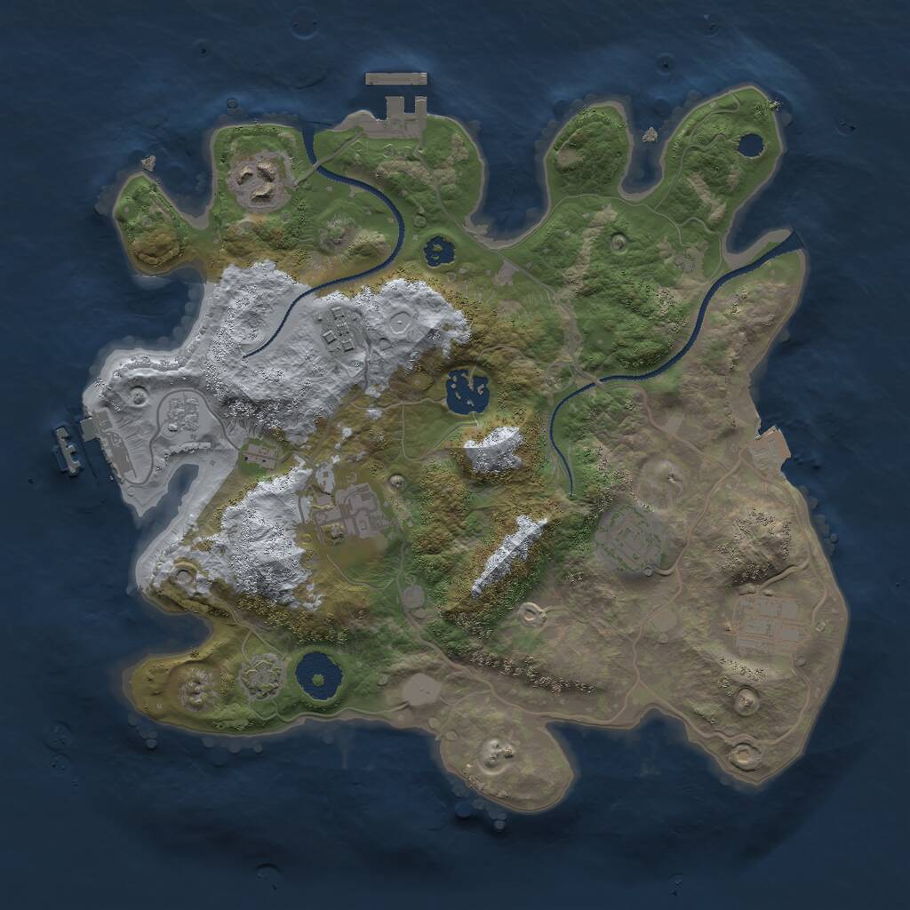 Rust Map: Procedural Map, Size: 3000, Seed: 627060891, 11 Monuments
