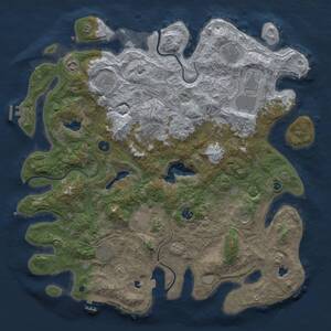 Thumbnail Rust Map: Procedural Map, Size: 4500, Seed: 20250104, 17 Monuments