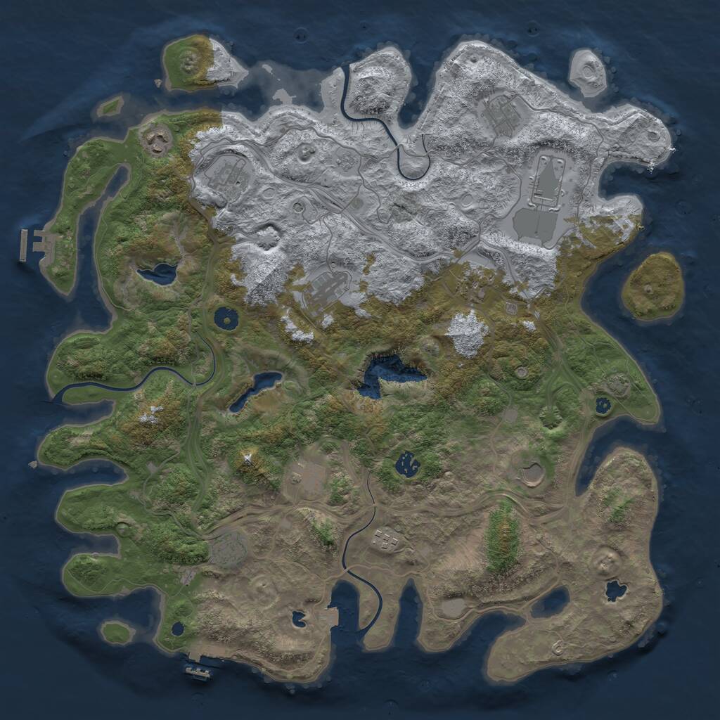 Rust Map: Procedural Map, Size: 4500, Seed: 20250104, 17 Monuments