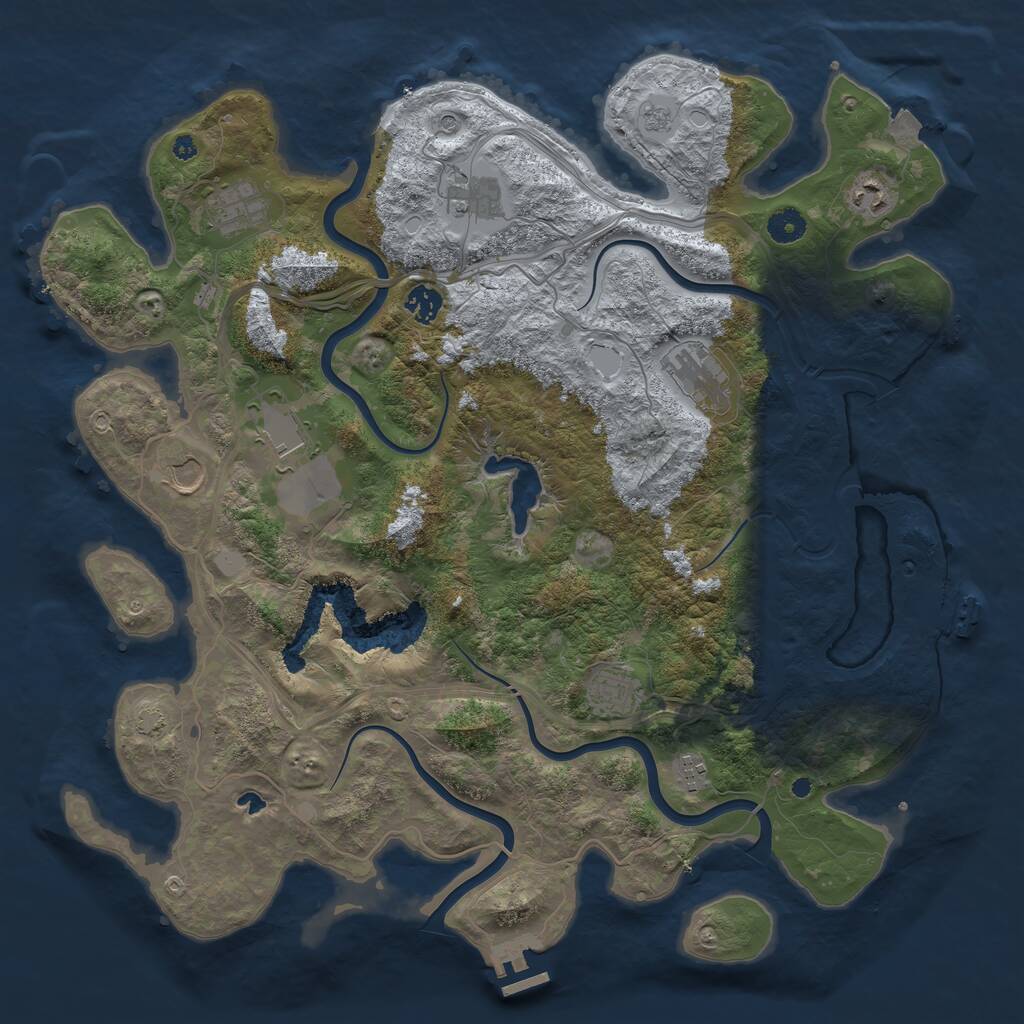 Rust Map: Procedural Map, Size: 4250, Seed: 2049642946, 15 Monuments
