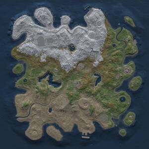 Thumbnail Rust Map: Procedural Map, Size: 4000, Seed: 601355396, 13 Monuments