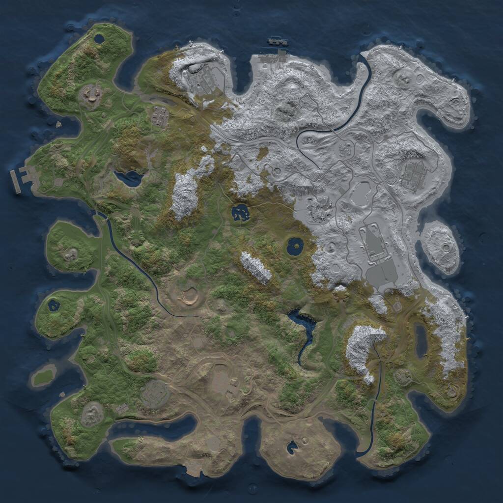 Rust Map: Procedural Map, Size: 4250, Seed: 1304358713, 16 Monuments