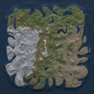 Thumbnail Rust Map: Procedural Map, Size: 4600, Seed: 2221501, 15 Monuments