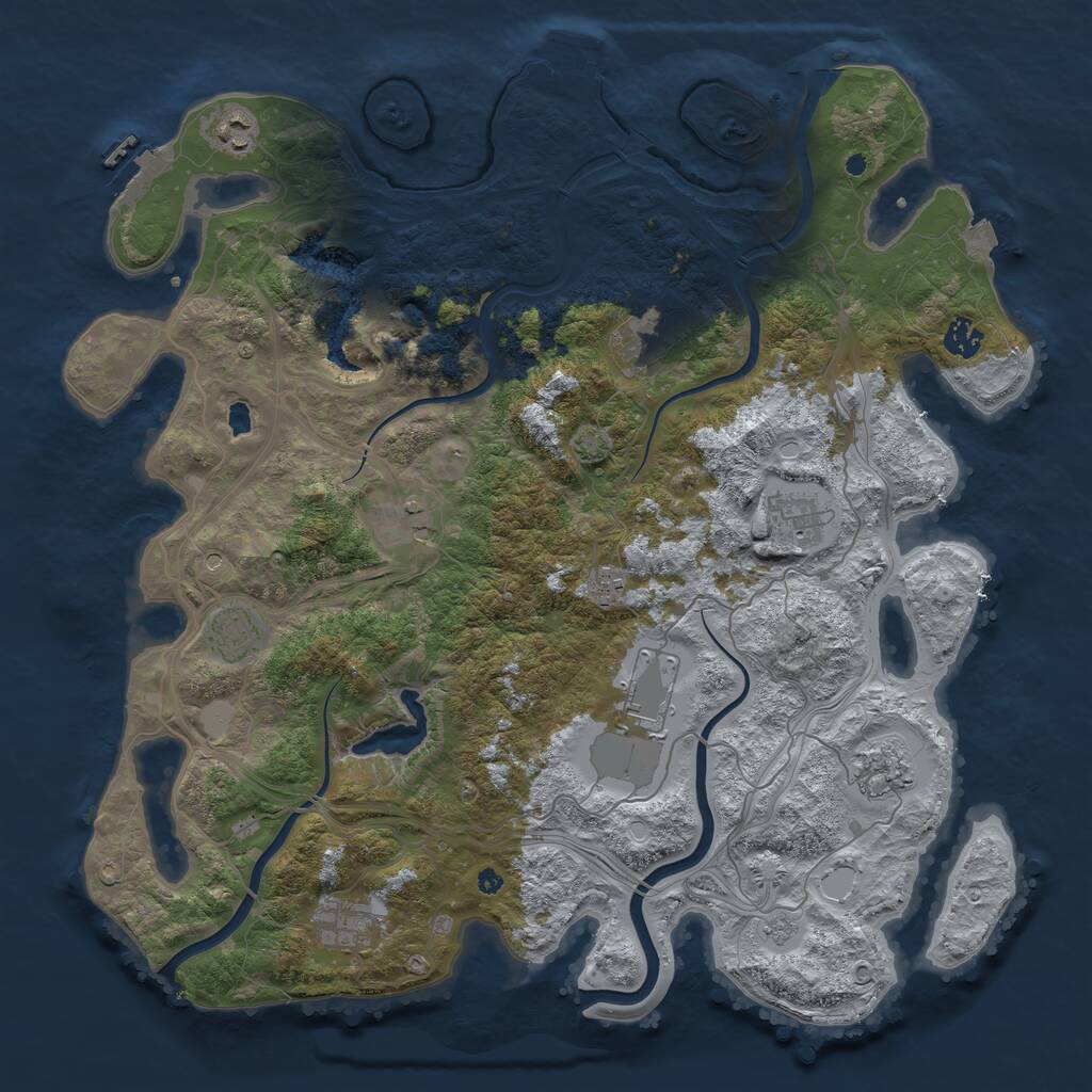 Rust Map: Procedural Map, Size: 4250, Seed: 12025, 16 Monuments