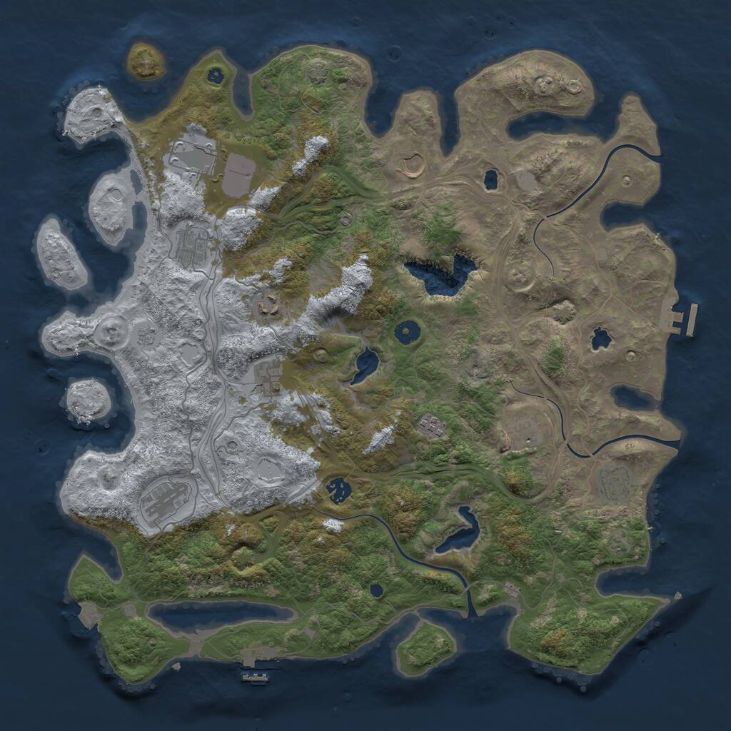 Rust Map: Procedural Map, Size: 4500, Seed: 723736995, 16 Monuments