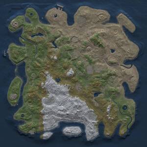 Thumbnail Rust Map: Procedural Map, Size: 4500, Seed: 1110916192, 17 Monuments
