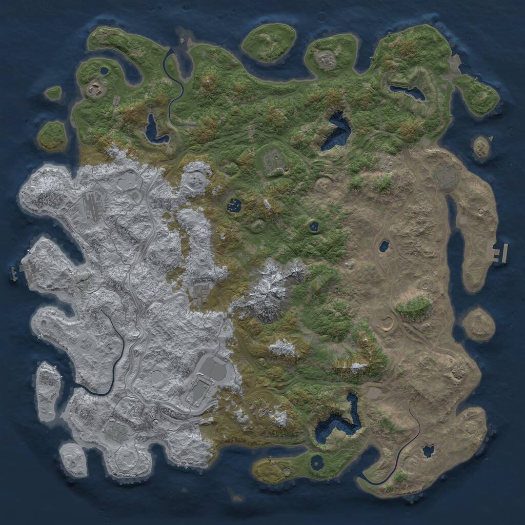 Rust Map: Procedural Map, Size: 5500, Seed: 2025010401, 17 Monuments