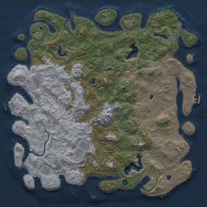 Thumbnail Rust Map: Procedural Map, Size: 5500, Seed: 2025010401, 17 Monuments